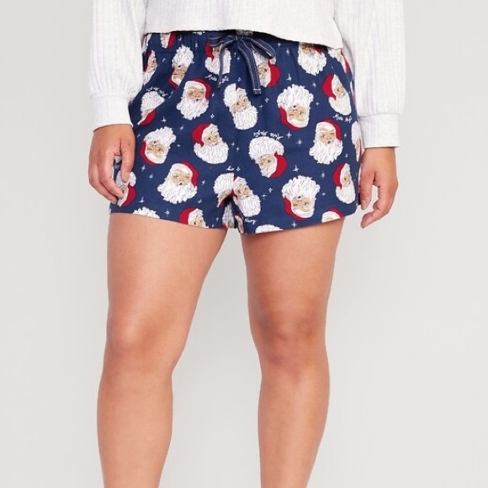 Old Navy Santa Claus Christmas Cotton Flannel Boxer Shorts